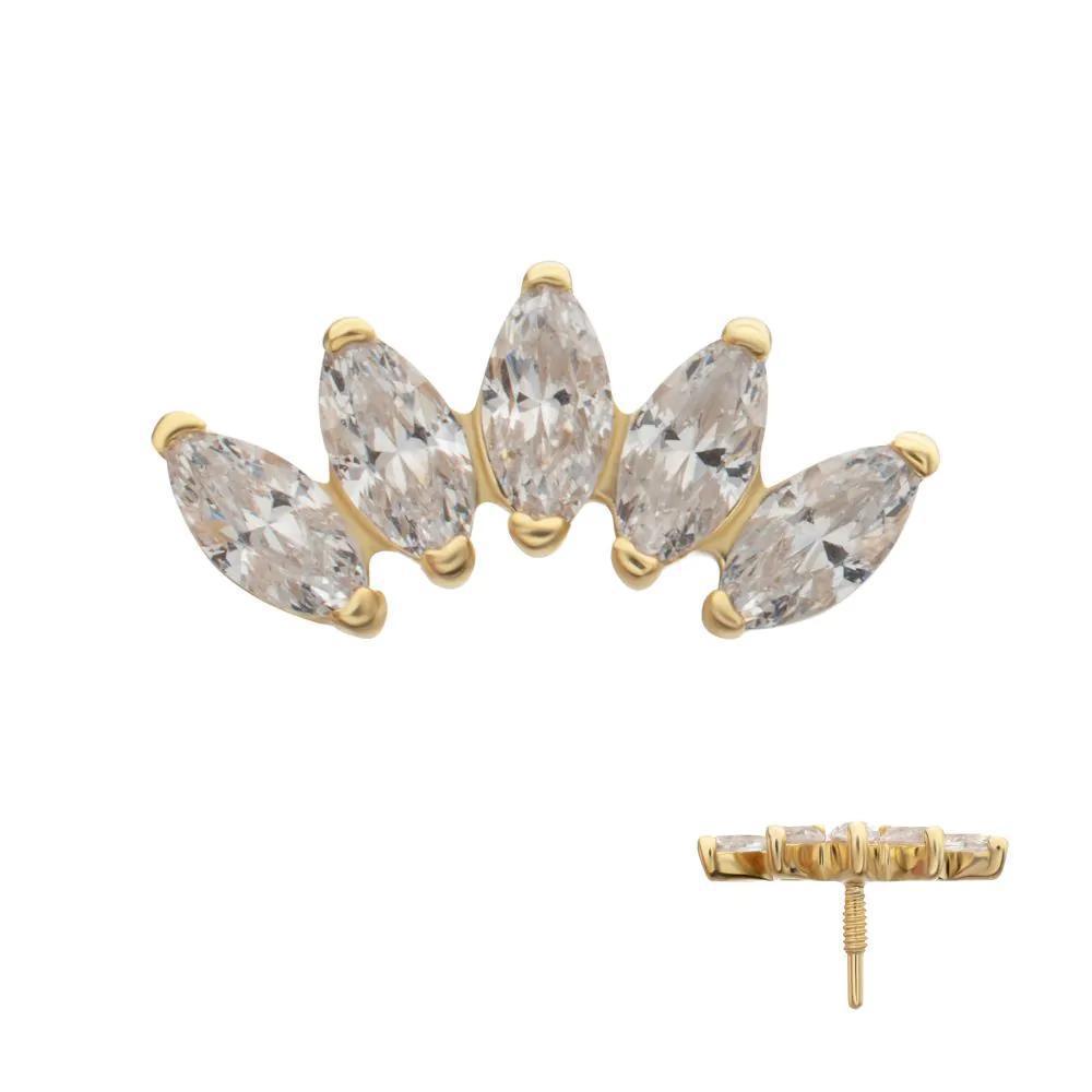 Invictus | 14k gold | 5-cluster Fan | CZ