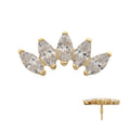 Invictus | 14k gold | 5-cluster Fan | CZ