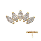 Invictus | 14k gold | 5-cluster Fan | CZ