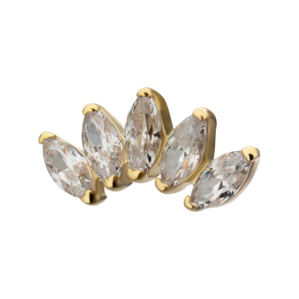 Invictus | 14k gold | 5-cluster Fan | CZ