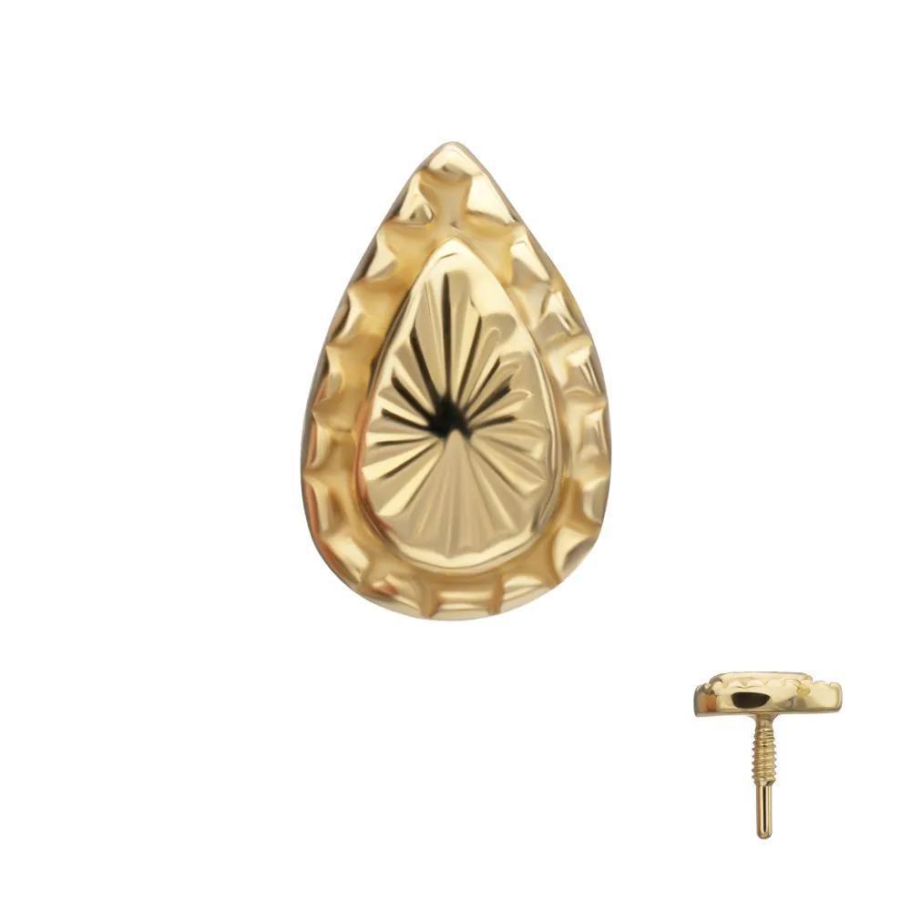 Invictus | 14k gold | Corrugated Teardrop
