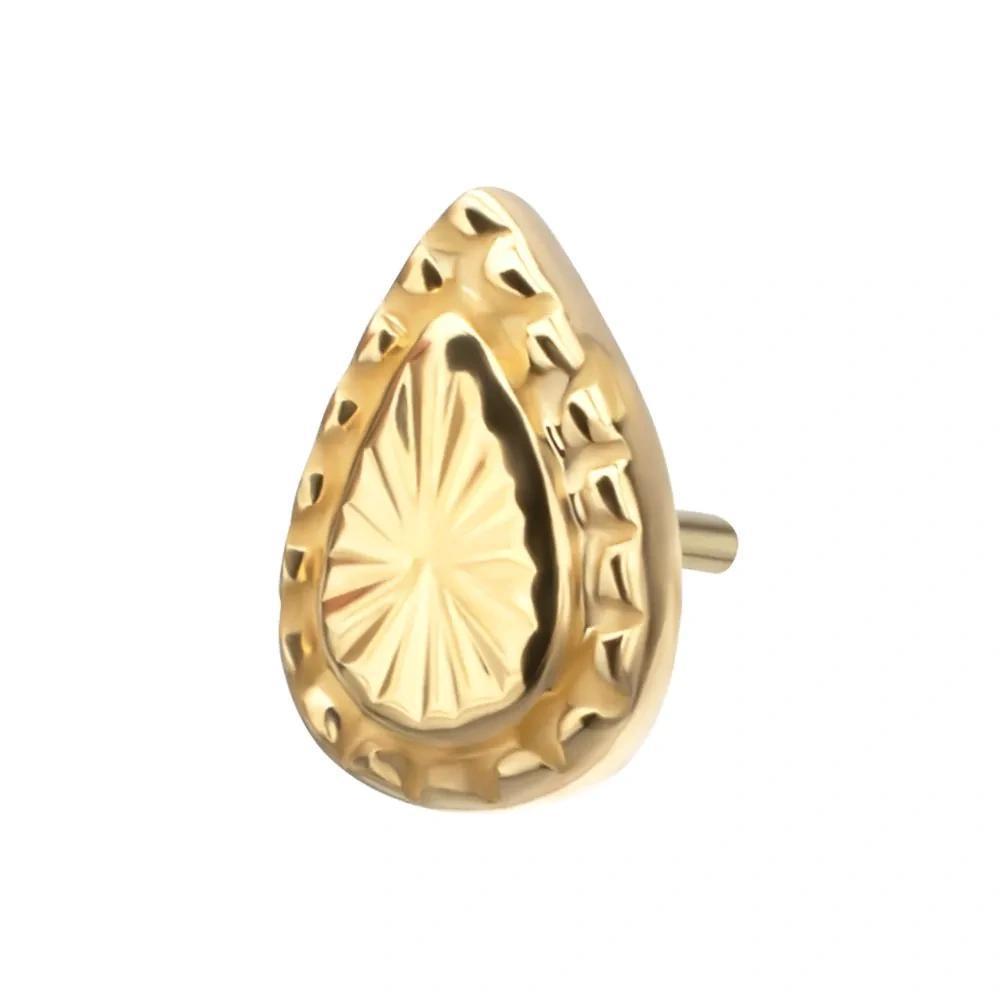 Invictus | 14k gold | Corrugated Teardrop