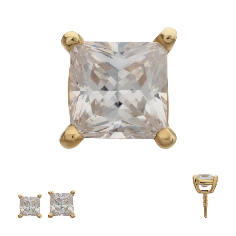 Invictus | 14k gold | Internally Threaded | Princess Cut CZ