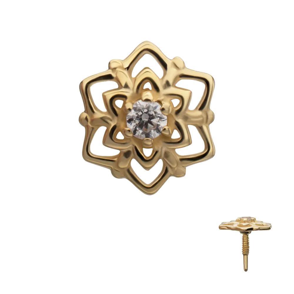 Invictus | 14k gold | Lotus Flower | CZ