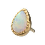 Invictus | 14k gold | Milgrain Teardrop | Synthetic White Opal