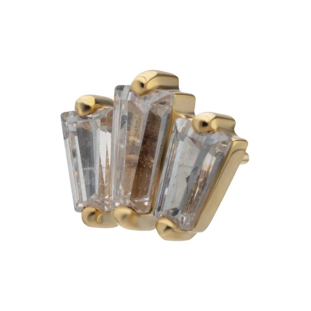 Invictus | 14k gold | Triple Baguette Cluster | CZ