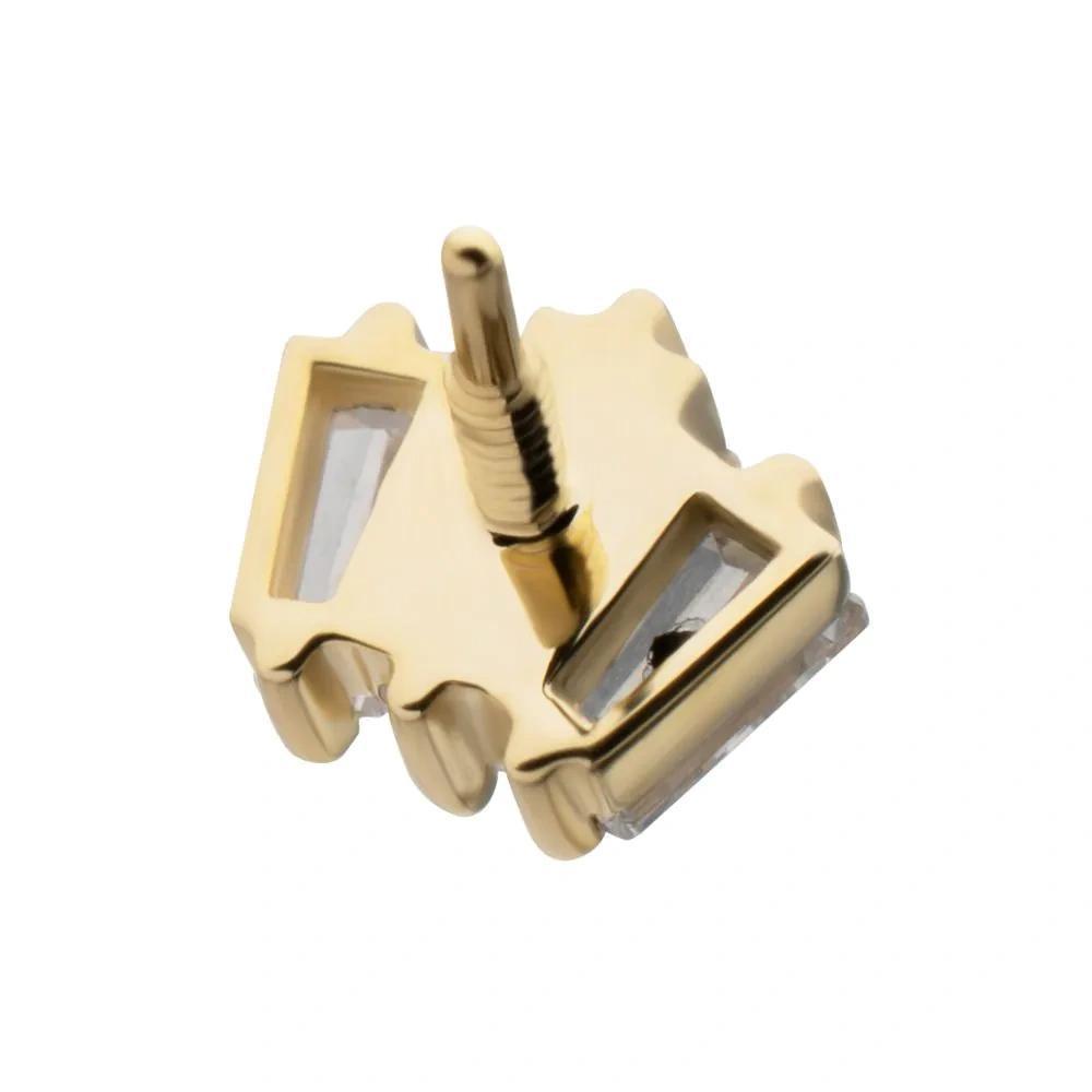 Invictus | 14k gold | Triple Baguette Cluster | CZ