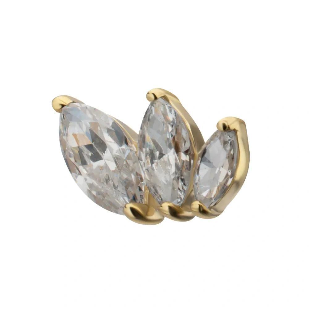 Invictus | 14k gold | Triple Marquise Cluster | CZ
