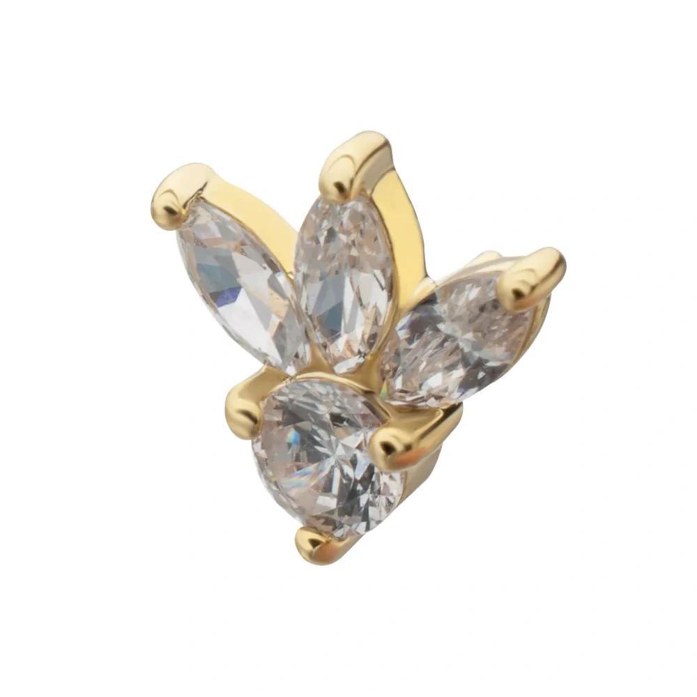 Invictus | 14k gold | Triple Marquise Cluster Fan | CZ