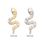 Invictus |  14k gold | S-shaped Snake with 9 Pave Set Gem | Clear CZ