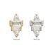 Invictus | 14k gold |  3D Geometric Baguette & Round Gem Top | Clear CZ