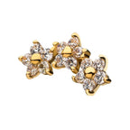 Invictus | 14k gold | 3 Curved Flower Cluster | CZ