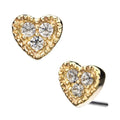 Invictus | 14k gold | 3 Gem Heart | CZ