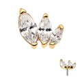 Invictus | 14k gold | 3-cluster Descending Marquise | CZ