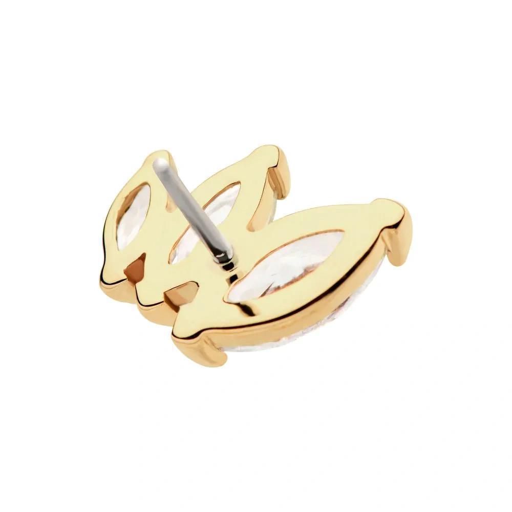 Invictus | 14k gold | 3-cluster Descending Marquise | CZ