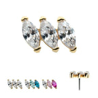 Invictus | 14k gold | 3-cluster Marquise | CZ