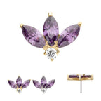 Invictus | 14k gold | 3-Marquise Cluster | Amethyst CZ