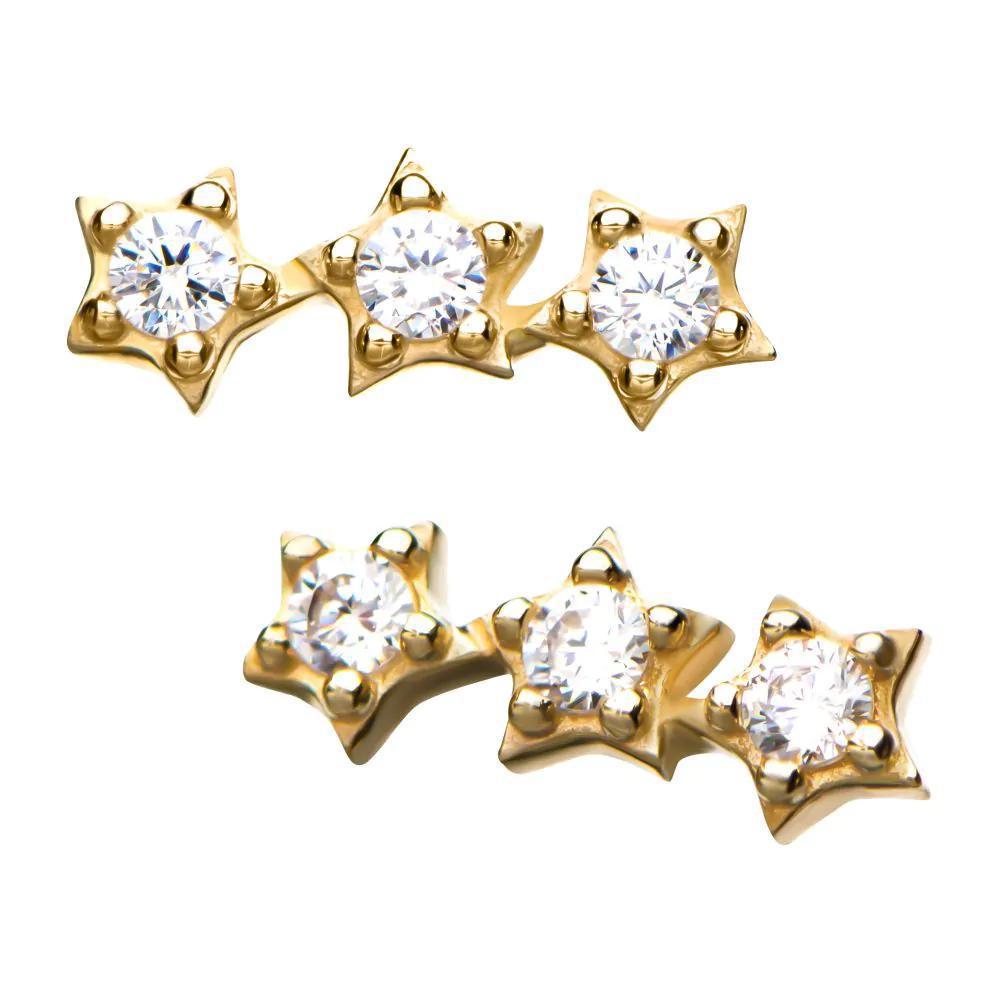 Invictus | 14k gold | 3-Star Cluster | CZ
