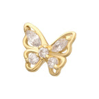 Invictus | 14k gold | 3D Butterfly Round & Marquise Gem Top | Clear CZ