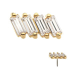 Invictus | 14k gold | 4-cluster Baguette | CZ