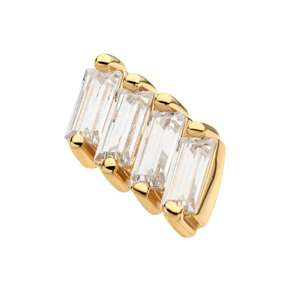 Invictus | 14k gold | 4-cluster Baguette | CZ