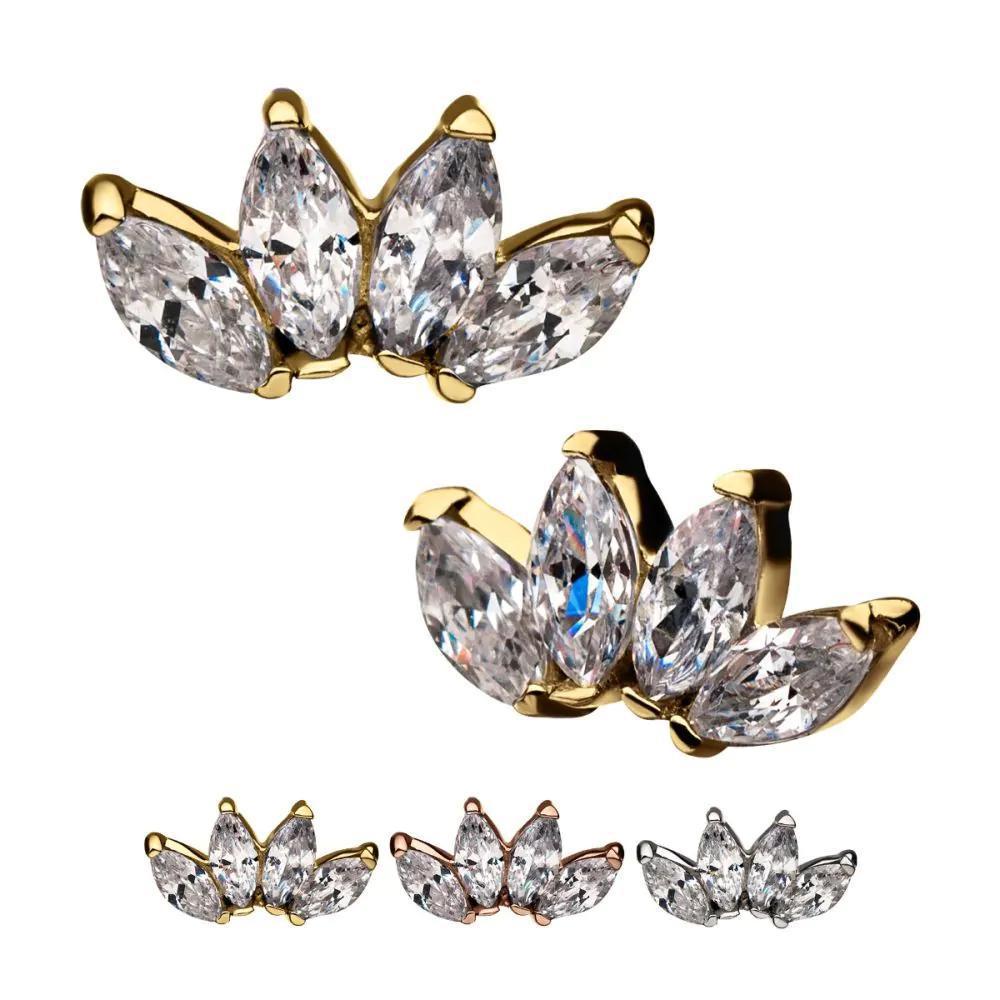 Invictus | 14k gold | 4-Cluster Marquise | CZ
