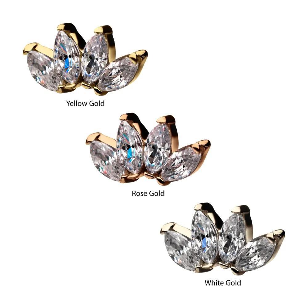 Invictus | 14k gold | 4-Cluster Marquise | CZ
