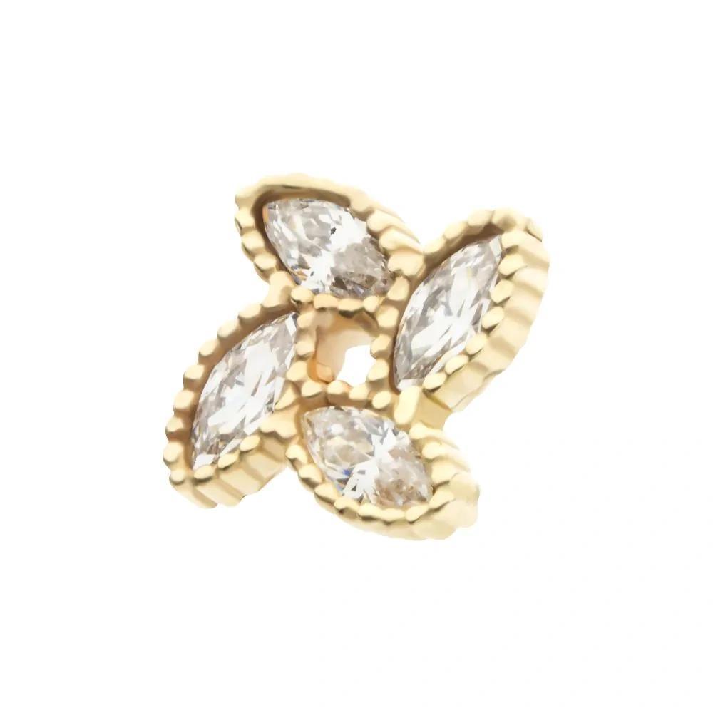 Invictus | 14k gold | 4-cluster Marquise Flower | CZ