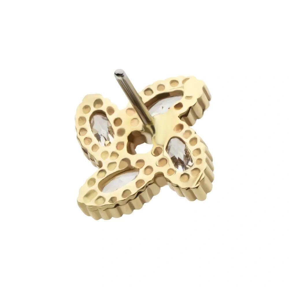 Invictus | 14k gold | 4-cluster Marquise Flower | CZ