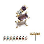 Invictus | 14k gold | 4-Staggered Baguette Cluster Prong Set Multi-Gem Top
