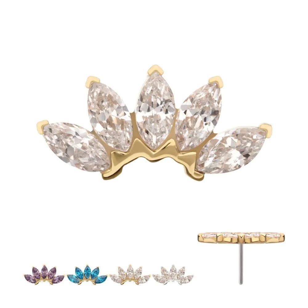 Invictus | 14k gold | 5-Cluster Marquise Fan | CZ
