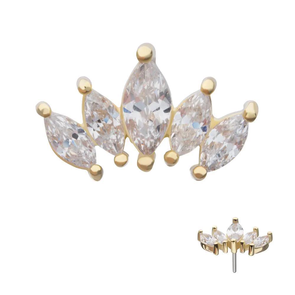 Invictus | 14k gold | 5-cluster Marquise Fan | CZ