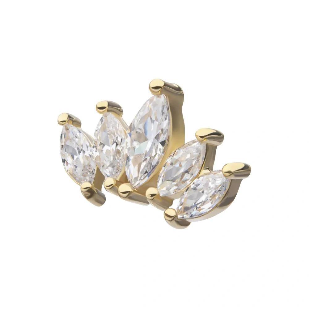 Invictus | 14k gold | 5-cluster Marquise Fan | CZ