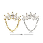 Invictus | 14k gold | 5-cluster Marquise Fan with Dangling Chain | CZ