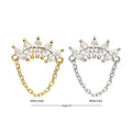 Invictus | 14k gold | 5-cluster Marquise Fan with Dangling Chain | CZ