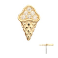 Invictus | 14k gold | 6 Pave Set Gem Ice Cream Top | Clear CZ