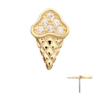 Invictus | 14k gold | 6 Pave Set Gem Ice Cream Top | Clear CZ
