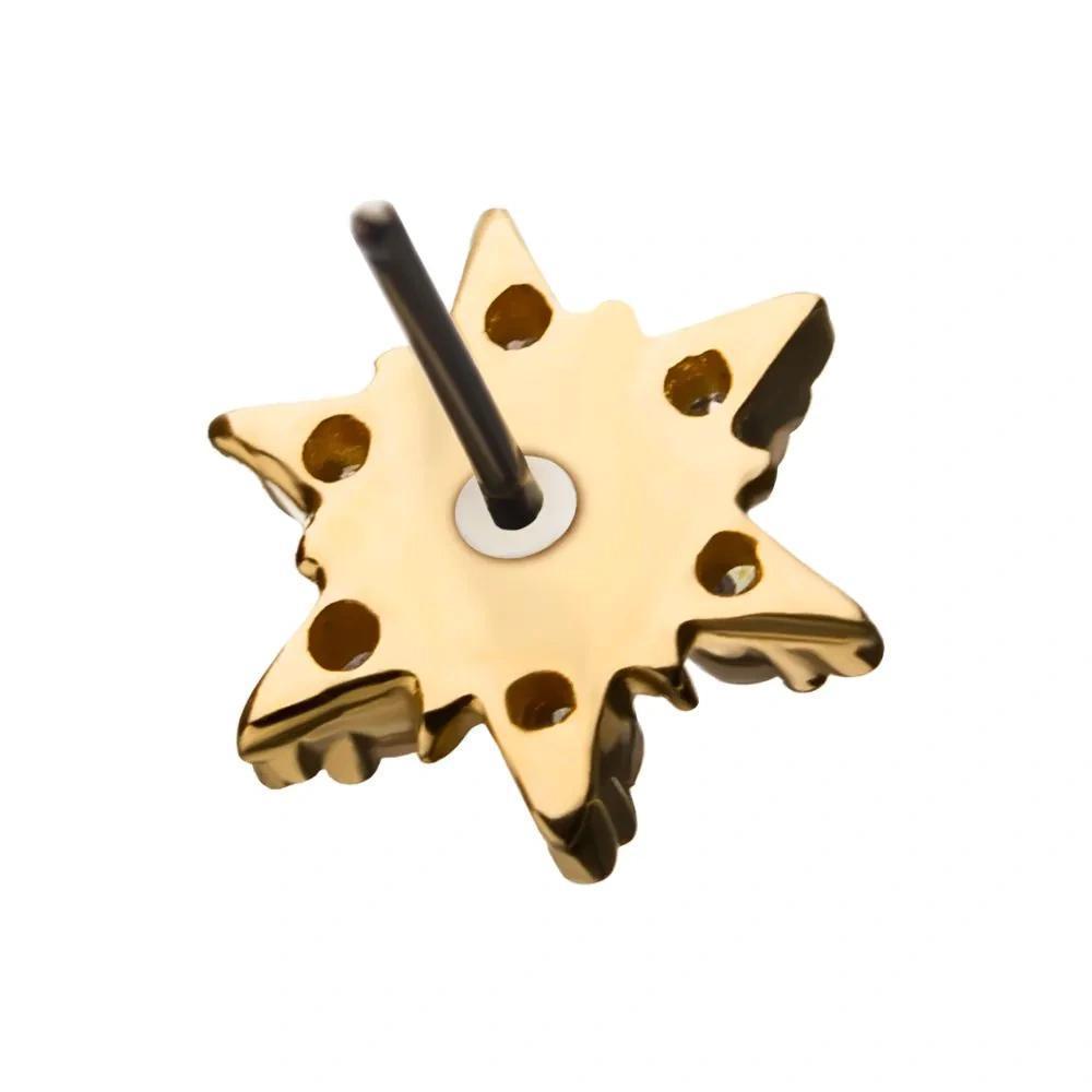 Invictus | 14k gold | 6 Point Star | CZ and synthetic White Opal