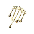 Invictus | 14k gold | 6-cluster Curved Bar with Dangle | CZ
