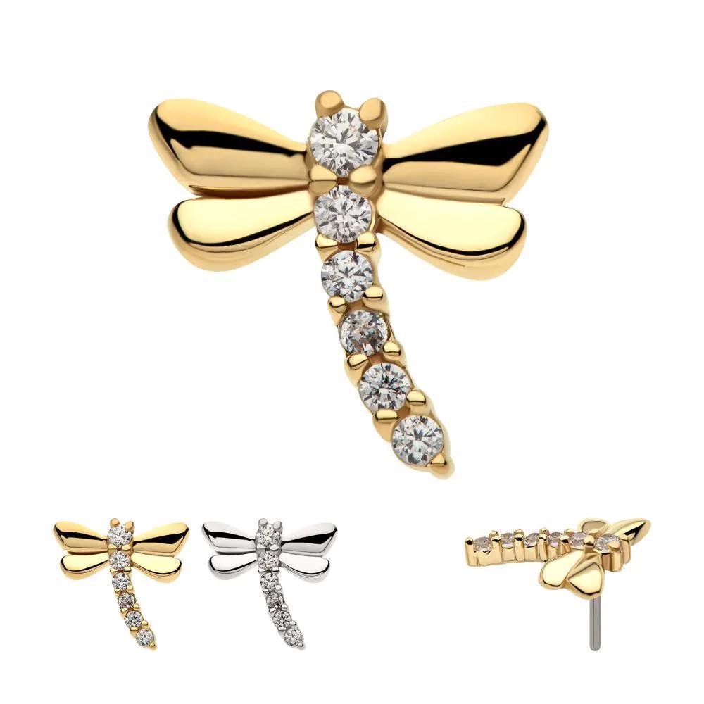 Invictus | 14k gold | 6-cluster Dragonfly | CZ