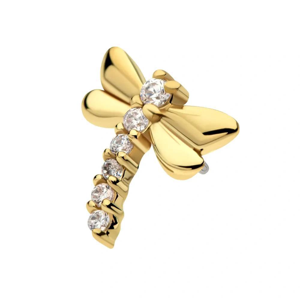 Invictus | 14k gold | 6-cluster Dragonfly | CZ