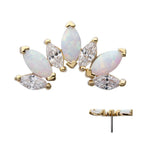Invictus | 14k gold | 7-cluster Marquise Fan | CZ and Opal