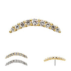 Invictus | 14k gold | 9-Gem Cuved Bar | CZ