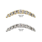 Invictus | 14k gold | 9-Gem Cuved Bar | CZ