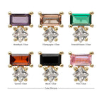 Invictus | 14k gold | Baguette & Square Prong Set Multi-Gem Top