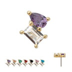 Invictus | 14k gold | Baguette & Teardrop Prong Set Multi-Gem Top