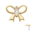 Invictus | 14k gold | Baguette Bow | CZ