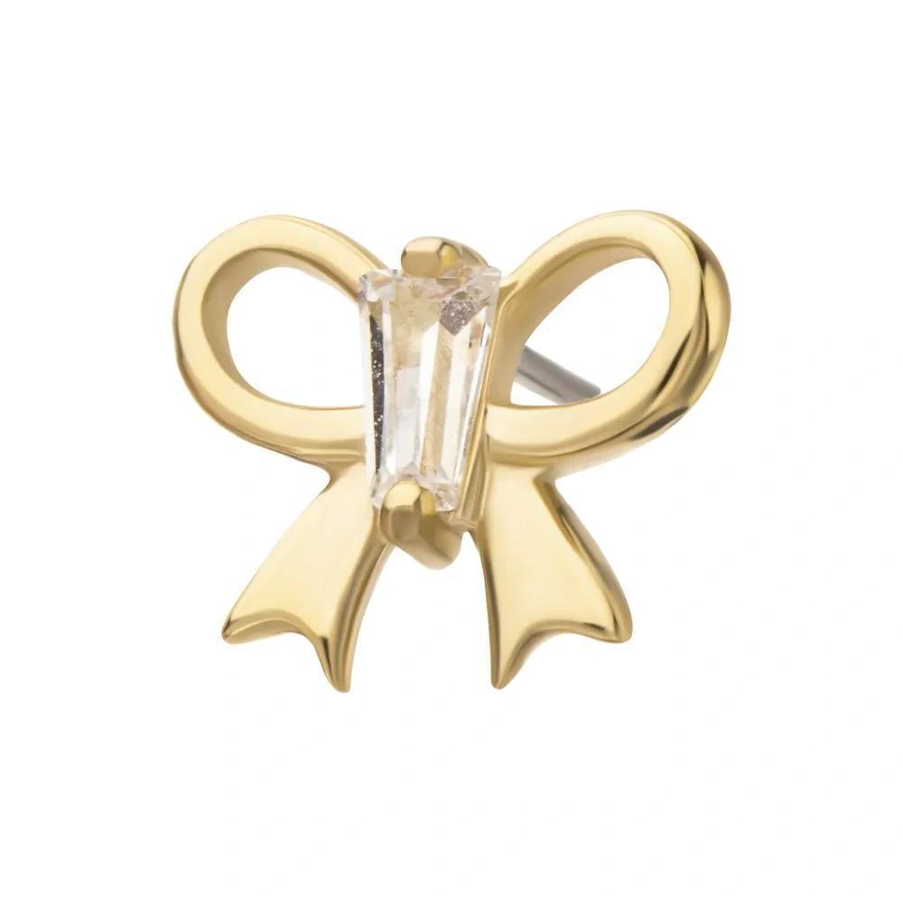 Invictus | 14k gold | Baguette Bow | CZ