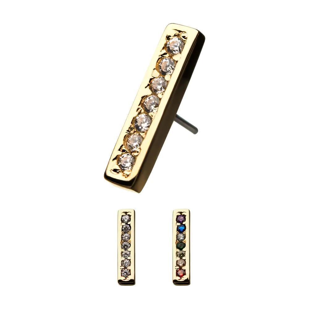 Invictus | 14k gold | Bar | CZ