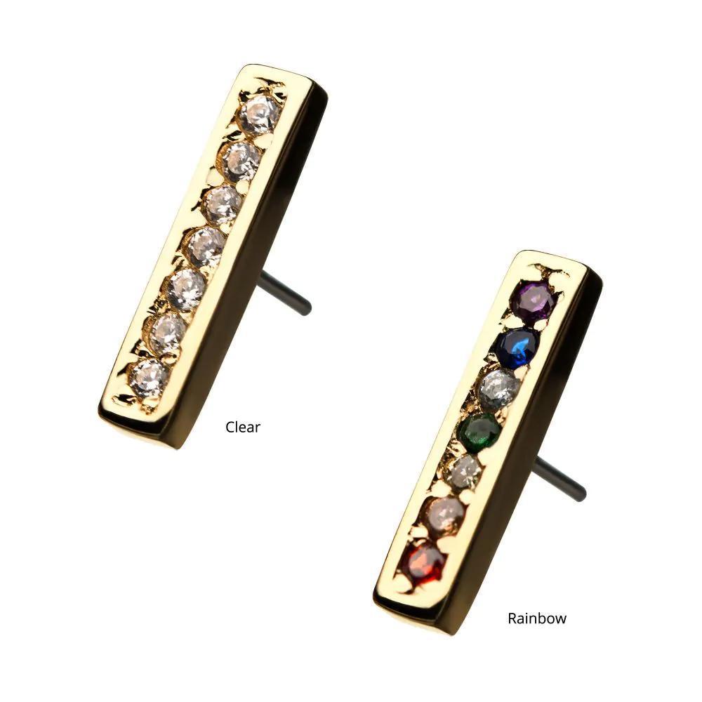 Invictus | 14k gold | Bar | CZ